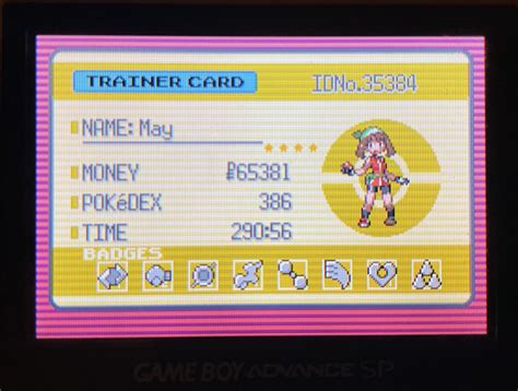 pokemon emerald gold trainer card